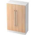 Aktenschrank TARVIS, mit Griff ohne Schloss, 3 Ordnerhöhen, B 800 x T 420 x H 1270 mm, weiss/Eiche-Dekor