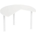 Ansatztisch, Ø 1400 mm, weiß/weiß