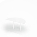 Ansatztisch, Ø 1600 mm, weiss/weiss