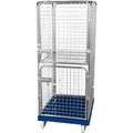 Antidiebstahlbehälter 1600 auf Kunststoffrollplatte, enzianblau RAL 5010