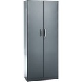 Büroschrank, 5 OH, abschliessbar, mit aufliegenden Türen, B 800 mm, Basaltgrau