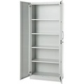 undefined, Büroschrank, 5 OH, abschliessbar, mit aufliegenden Türen, B 800 mm, Lichtgrau