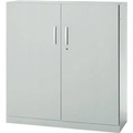 undefined, Büroschrank, 3OH, abschliessbar, mit aufliegenden Türen, B 1200 mm, Lichtgrau