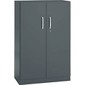 undefined, Büroschrank, 3OH, abschliessbar, mit aufliegenden Türen, B 800 mm, Basaltgrau