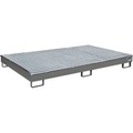 Bauer Regalwanne RW-GR 2200-1 PE, mit PE-Einsatz, mit Gitterrost, L 2165 x B 1315 x H 230 mm , mausgrau RAL 7005