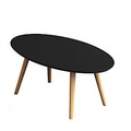 Paperflow Empfangstisch mit schwarz lackierter MDF-Platte und 4 Buche-Beinen Scandi 1150 x 600 x 350 mm