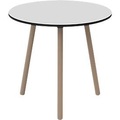 Bistrotisch Palomba, rund, 3-Fuss Gestell aus Massivholz, Ø 1000 x H 750 mm, weiss/Buche