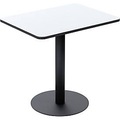Bistrotisch Paperflow Mezzo, melaminharzbeschichtete MDF-Platte, Stahlgestell, rechteckig B 600 x T 800 x H 750 mm, weiss/mattschwarz