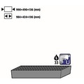 Bodenauffangwanne Stawa-R mit Gitterrost für asecos Chemikalienschränke der CS und CX Serie, Stahlblech, blau, B 990 x T 490 x H 106 mm, 33 l
