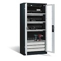 C+P Akkuladeschrank Comfort mit Sichtfenster aus Acrylglas, H 1950 x B 930 x T 500 mm, Anthrazit/Lichtgrau