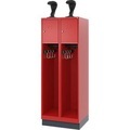C+P Feuerwehrspind Evolo, Modell YOUNGSTER, 2 Abteile, H 1530 x B 600 x T 500 mm, Sockel, Feuerrot