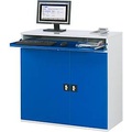 undefined, PC-Schrank 07 1100T-M60.11 Lichtgrau, Enzian-Blau (B x H x T) 1100 x 1060 x 520 mm