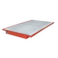 Regal-Einhängewanne Auffangvolumen 200 l LxB 2150 x 1250 / 915 mm, rot lackiert