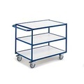 ESD-Tischwagen mit waagerechten Schiebebügeln, 3 Etagen, 990 x 590 mm
