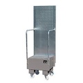 undefined, Fahrbare Auffangwanne mit Lochplattenwand 1 x 60-l-Fass stehend, LxBxH 570 x 590 x 1775 mm mausgrau