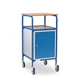 fetra® Rollpult mit Schrank, 4 Lenkrollen, Flügeltür, 3 Böden, Schreibfläche 605 x 591 mm