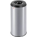 Papierkorb 50 l Hailo ProfiLine safe XL Silber Flammlöschende Deckelkonstruktion 1 St.