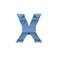 Garderobenhaken WGX, B 145 x T 157 x H 175 mm, Feinstruktur, recyceltes Aluminium, blau
