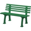 Parkbank aus Kunststoff mit 9 Leisten Breite 1200 mm, moosgrün