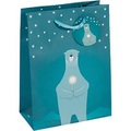 Sigel, Geschenktasche Weihnachten Sigel 'Polar Bear', 5 Stück, B 170 x H 230 mm, Papier, petrol