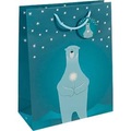 Sigel, Geschenktasche Weihnachten Sigel 'Polar Bear', 5 Stück, B 260 x H 330 mm, Papier, petrol