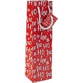 Sigel, Geschenktaschen Weihnachten Sigel, für Flaschen, Tragekordeln & Geschenkanhänger, 100 x 350 x 80 mm, Papier mit Schriftzug & Glanzlackierung, rot, 5 St.