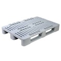 undefined, Hygienepalette FP-H1, Tragkraft 5000/1250 kg, 3 Kufen, geschlossenes Ober- & Unterdeck, L 1200 x B 800 x H 160 mm, Recycling-HDPE, hellgrau, 3 Stück