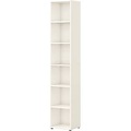 Home Office Regal TEMPIO, aus Holz, 6 Fächer, 6 OH, B 400 x T 340 x H 2130 mm, anthrazit