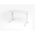 Hammerbacher Höhenverstellbarer gerader Schreibtisch mit C-Fuß Express Q Weiß 1.200 x 672 x 685 - 810 mm