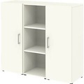 Home Office Sideboard TEMPIO, aus Holz, 2 Türen, 1 Regal, 3 OH, B 1200 x T 340 x H 1070 mm, weiß/Sonoma Eiche