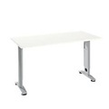 Home Office Tisch Login, Rechteck, C-Fuss, B 1300 x T 650 mm, weiss/weissaluminium RAL 9006