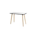 Home Office Tisch, Rechteck, 4-Fuß Gestell aus Massivholz, B 1140 x T 600 x H 750 mm, weiß/Buche