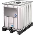 IBC-Container, Schiebehahnventil, Volumen 600 l, natur, auf Kunststoffpalette