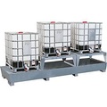 IBC-Station ASECOS, Stahl, mit Gitterrost, 2 Abfüllböcken u. Staplerschuhen, 1000 l Auffangvolumen, B 3280 x T 1300 x H 820 mm, verzinkt
