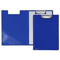 Klemmbrett-Mappe A4, Klemme mit Kunststoffecken, Dreiecks-Klarsichttasche innen, PP, blau