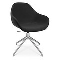 Konferenzsessel Topstar Sitness Life 2.0, dreh-/sitzhöhenverstellbar, Armlehnen, B 450 x T 390 x H 440-470 mm, 4-Fussgestell, Alu matt & Stoff, schwarz