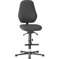 Labordrehstuhl LEANOS 9136, Stoffpolster, Duotec schwarz meliert