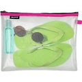 Leitz, Leitz WOW Traveller Zip-Beutel, wasserabweisend, durchsichtiges Material, Grösse L, pink