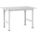 Manuflex AS0011.7035 Packtisch PACKPOOL Standard mit Melaminplatte, BxTxH = 1500 x 800 x 760-870 mm Farbe: Lichtgrau