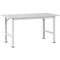Manuflex AS0021.7035 Packtisch PACKPOOL Standard mit Melaminplatte, BxTxH = 1750 x 800 x 760-870 mm Farbe: Lichtgrau