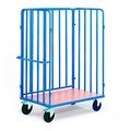Rollcart Transportsysteme, Paketwagen mit Längswänden, 1 Rückwand, 1000 x 670 mm