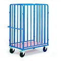Rollcart Transportsysteme, Paketwagen mit Längswänden, 1 Rückwand und 1 Vorderwand, 1000 x 640 mm