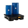 PE-Auffangwanne CEMO 220/4, mit 4 PE-Gitterrosten, B 1230 x T 1230 x H 290 mm, 220 l, für 4 x 200 l Fässer, bis 1200 kg