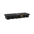 PE-Palettenauffangwanne CEMO 425/4e für 2 Europaletten längs, L 2420 x B 880 x H 390 mm, 425 l, für 4 x 200 l Fässer, PE-Gitterrost