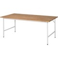 RAU Arbeitstisch, höhenverstellbar 800 - 850 mm, Buchenplatte massiv BxT 2000 x 800 mm, lichtgrau