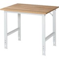 RAU Arbeitstisch, höhenverstellbar 760 - 1080 mm, Buchenplatte massiv BxT 1000 x 800 mm, lichtgrau