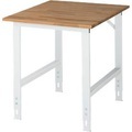 RAU Arbeitstisch, höhenverstellbar 760 - 1080 mm, Buchenplatte massiv BxT 750 x 1000 mm, lichtgrau