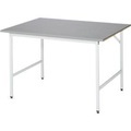 RAU Arbeitstisch, höhenverstellbar, 800 - 850 mm, Edelstahl-Platte, BxT 1250 x 1000 mm