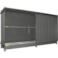 bauer, Regalcontainer Bauer Typ CEN 59-2 IBC, 2 Fachebenen, Schiebetor, 2000 l, B 6245 x T 1550 x H 3465 mm, mausgrau RAL 7005