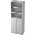 Regalschrank TOPAS LINE, 3 OH Regal/3 OH Türen, lichtgrau/lichtgrau